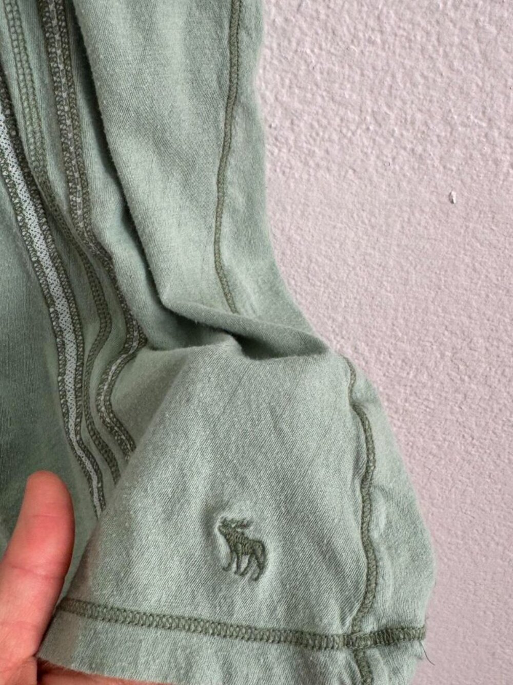 RARE Vintage Y2K Abercrombie & Fitch Milkmaid Babydoll Top in Sage Green - Large - Picture 6 of 8